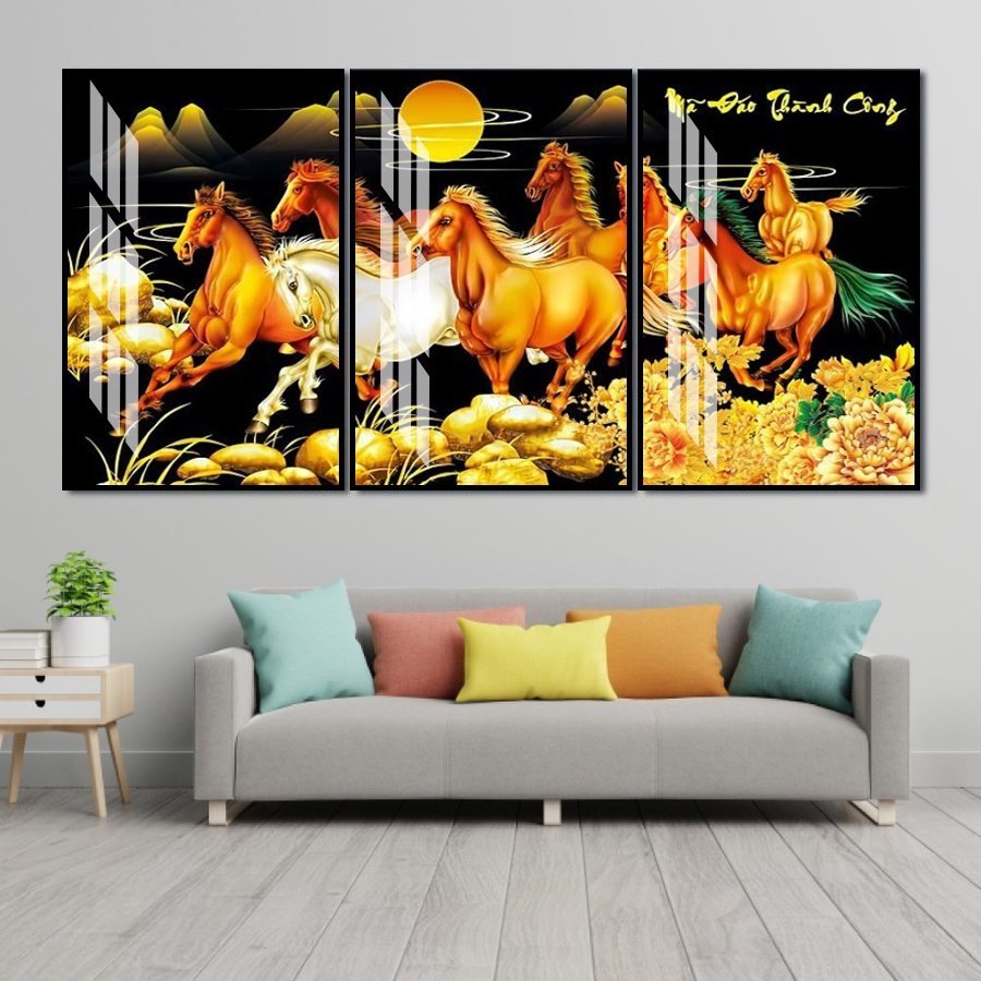 Tranh 3 Tấm Treo Tường Mã Đáo Thành Công 2