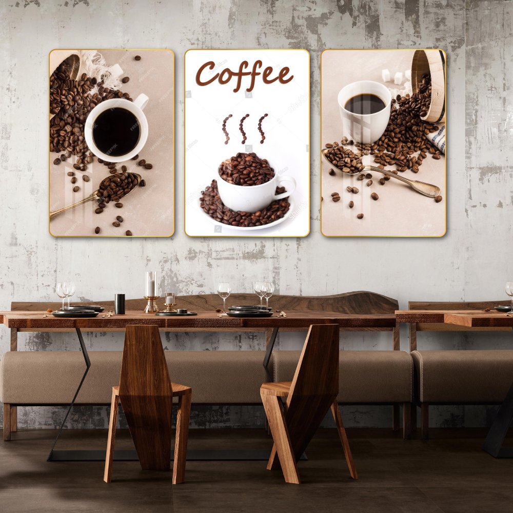 Tranh 3 Tấm Treo Tường Coffee Nghệ Thuật 2
