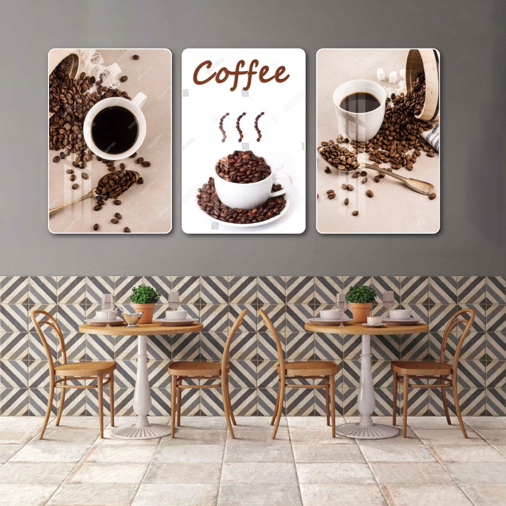 Tranh 3 Tấm Treo Tường Coffee Nghệ Thuật 2