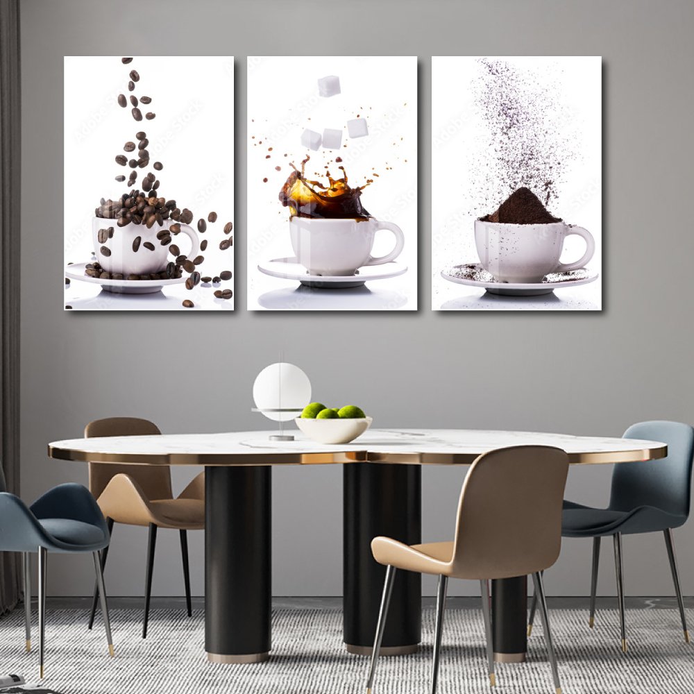 Tranh 3 Tấm Treo Tường Coffee Nghệ Thuật Mẫu 5