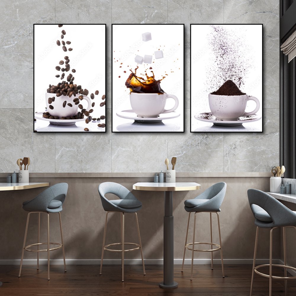 Tranh 3 Tấm Treo Tường Coffee Nghệ Thuật Mẫu 5