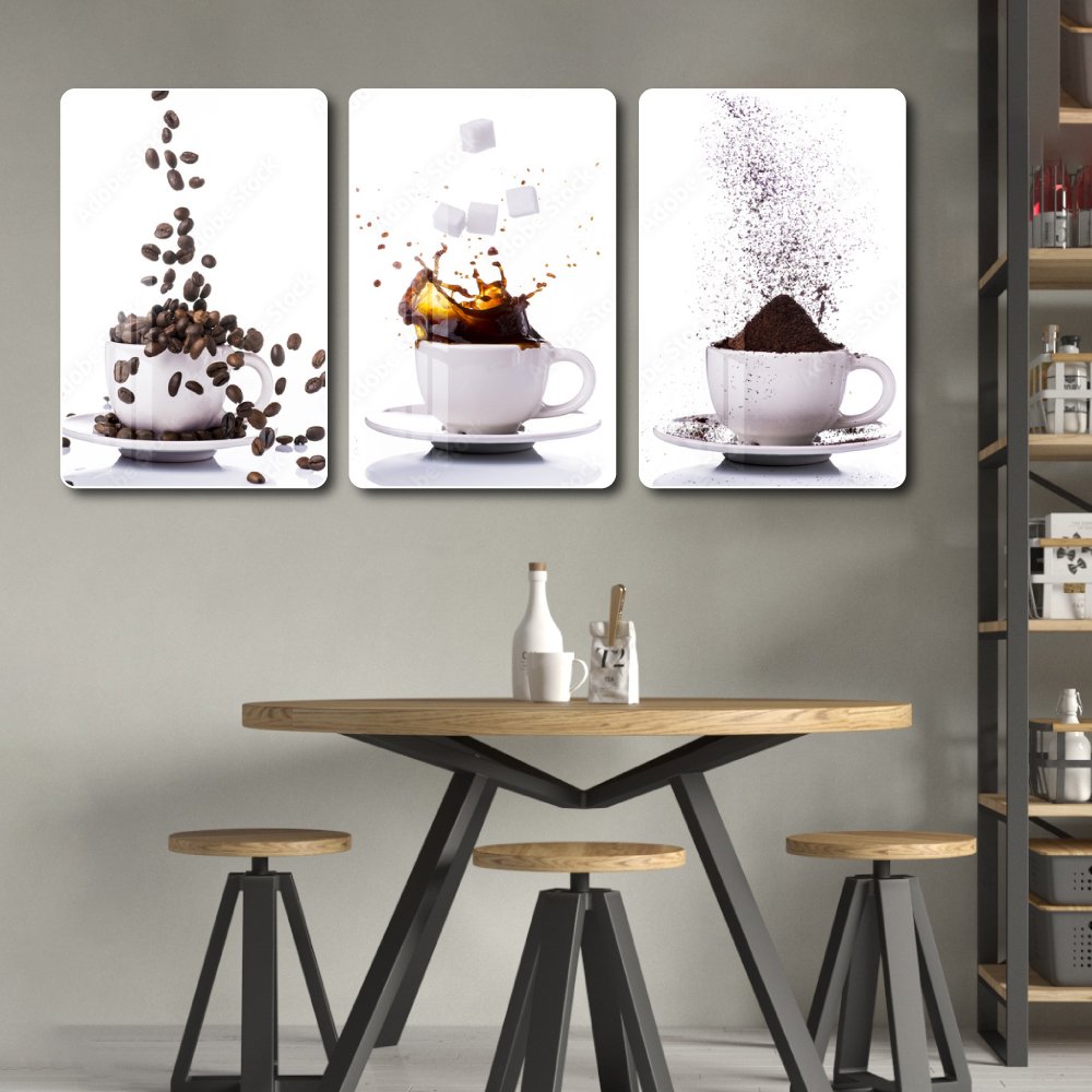 Tranh 3 Tấm Treo Tường Coffee Nghệ Thuật Mẫu 5
