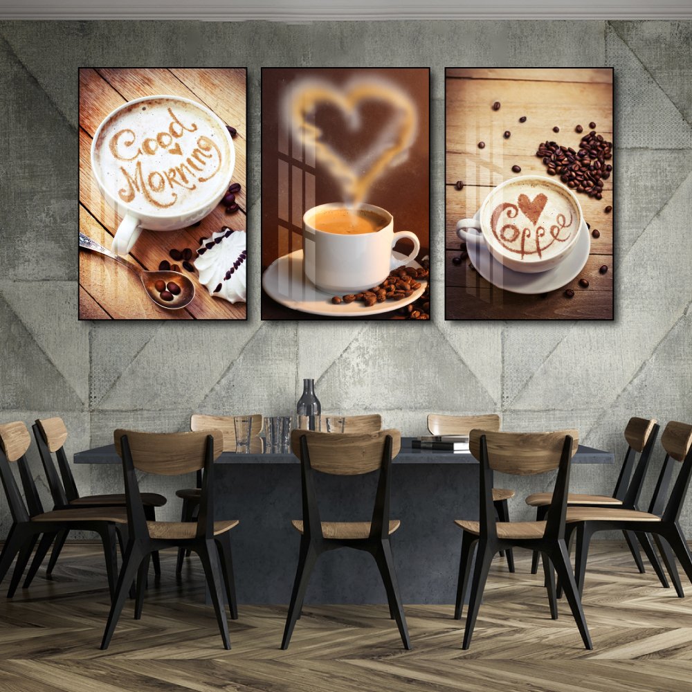 Tranh 3 Tấm Treo Tường Coffee Nghệ Thuật Mẫu 10