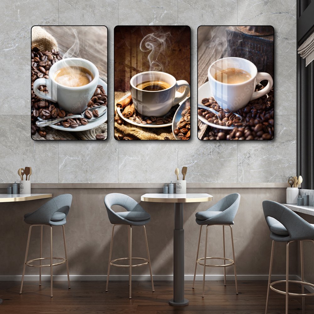 Tranh 3 Tấm Treo Tường Coffee Nghệ Thuật Mẫu 13