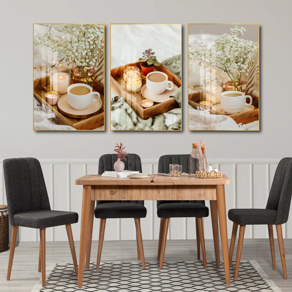 Tranh 3 Tấm Treo Tường Coffee Nghệ Thuật Mẫu 16
