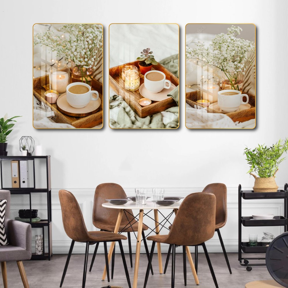 Tranh 3 Tấm Treo Tường Coffee Nghệ Thuật Mẫu 16