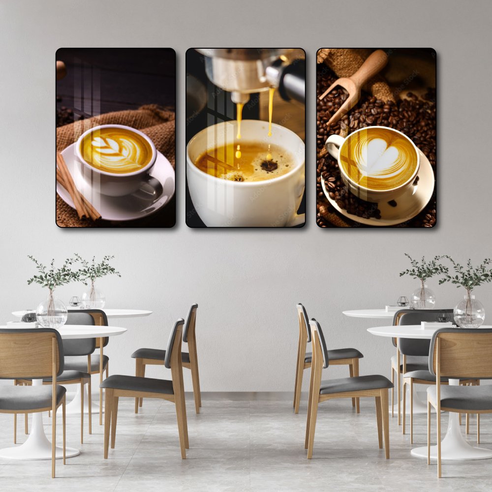 Tranh 3 Tấm Treo Tường Coffee Nghệ Thuật Mẫu 9