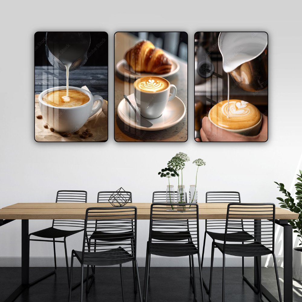 Tranh 3 Tấm Treo Tường Coffee Nghệ Thuật