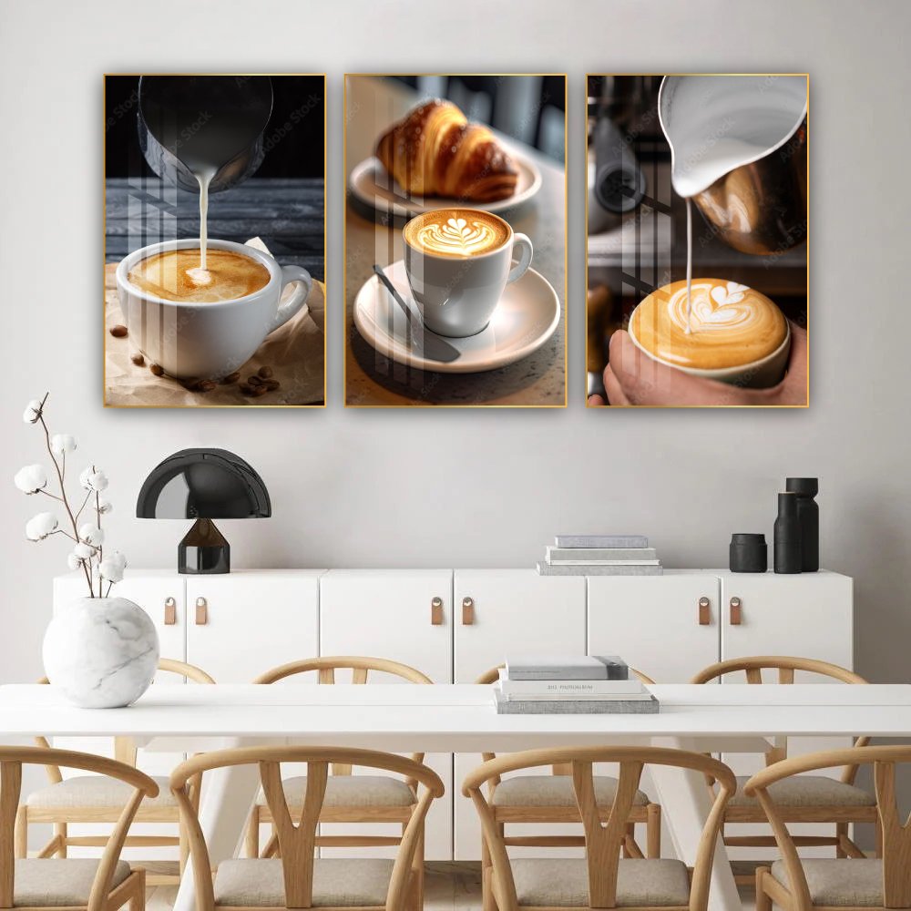 Tranh 3 Tấm Treo Tường Coffee Nghệ Thuật