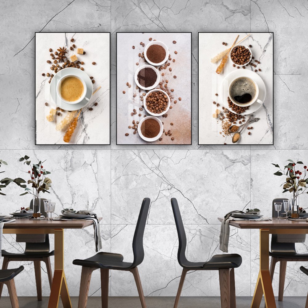 Tranh 3 Tấm Treo Tường Coffee Nghệ Thuật Mẫu 7