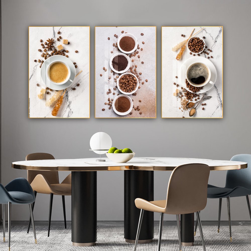 Tranh 3 Tấm Treo Tường Coffee Nghệ Thuật Mẫu 7