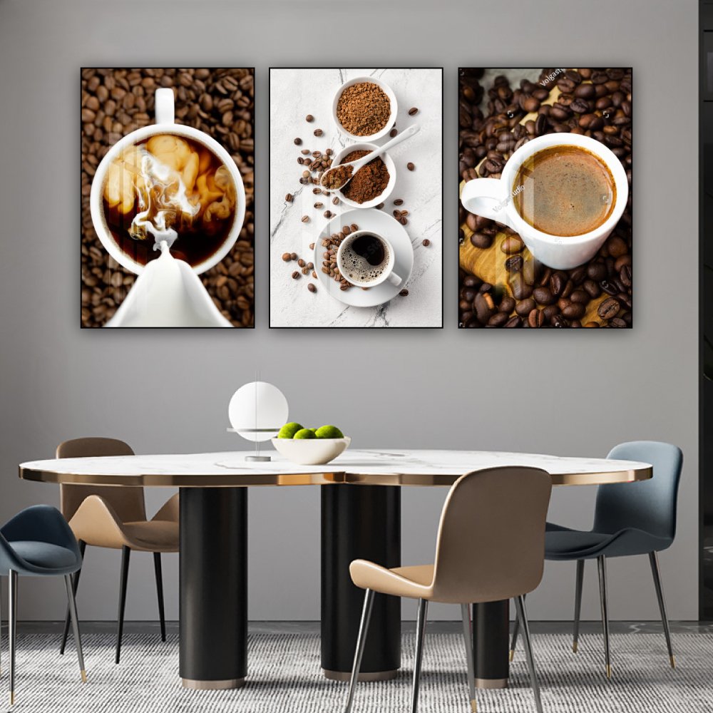 Tranh 3 Tấm Treo Tường Coffee Nghệ Thuật Mẫu 8