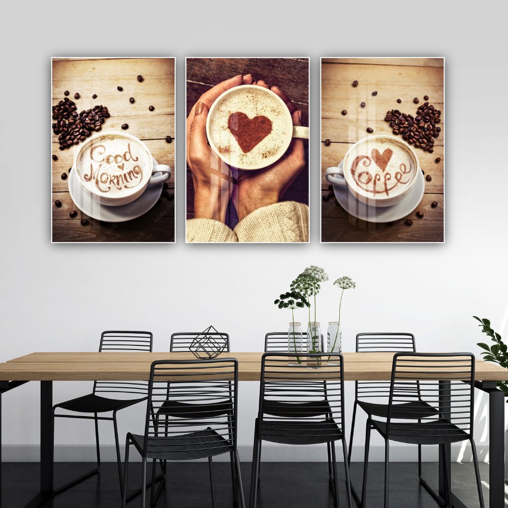 Tranh 3 Tấm Treo Tường Coffee Nghệ Thuật Mẫu 11