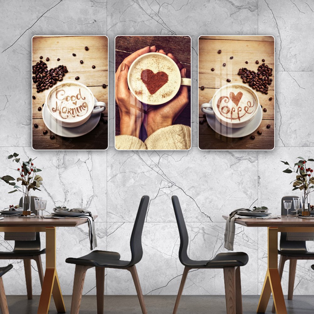 Tranh 3 Tấm Treo Tường Coffee Nghệ Thuật Mẫu 11