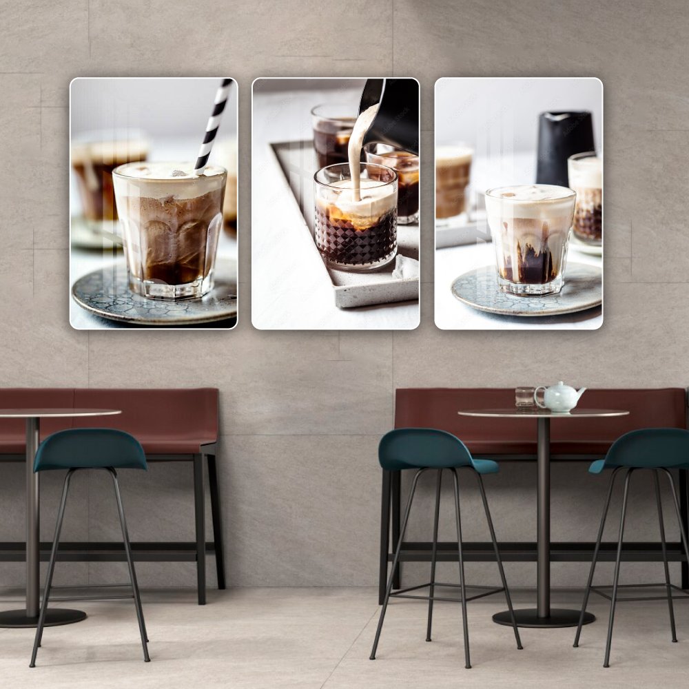 Tranh 3 Tấm Treo Tường Coffee Nghệ Thuật Mẫu 12