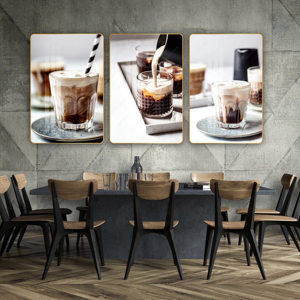 Tranh 3 Tấm Treo Tường Coffee Nghệ Thuật Mẫu 12