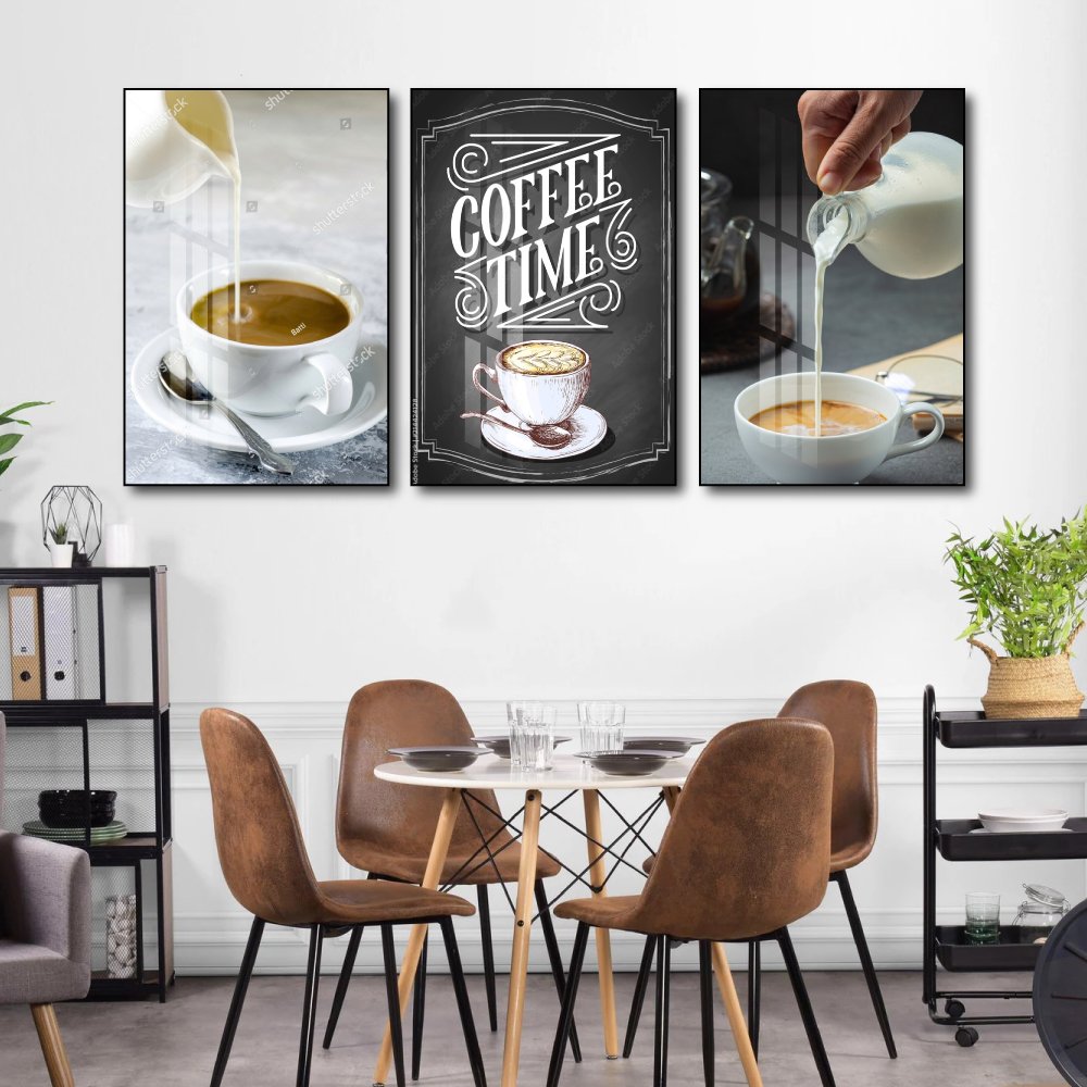Tranh 3 Tấm Treo Tường Coffee Nghệ Thuật Mẫu 15