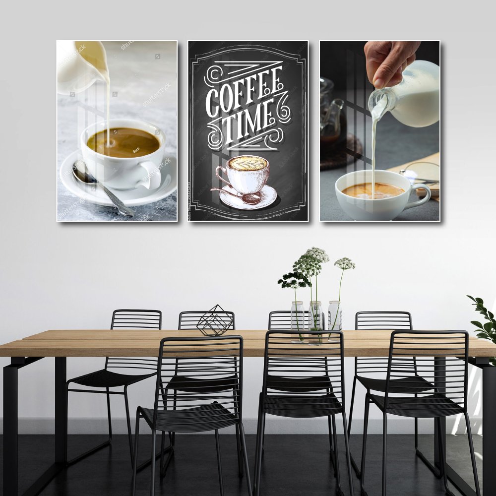 Tranh 3 Tấm Treo Tường Coffee Nghệ Thuật Mẫu 15