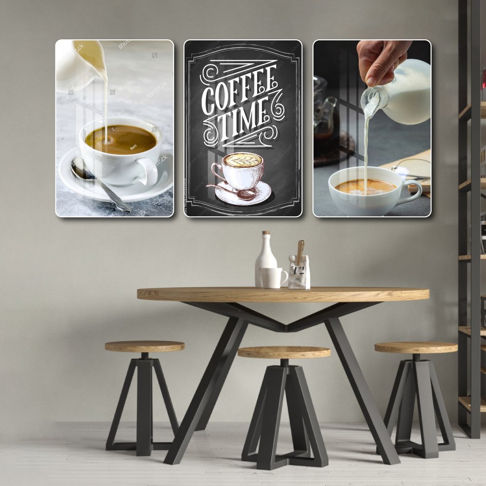 Tranh 3 Tấm Treo Tường Coffee Nghệ Thuật Mẫu 15
