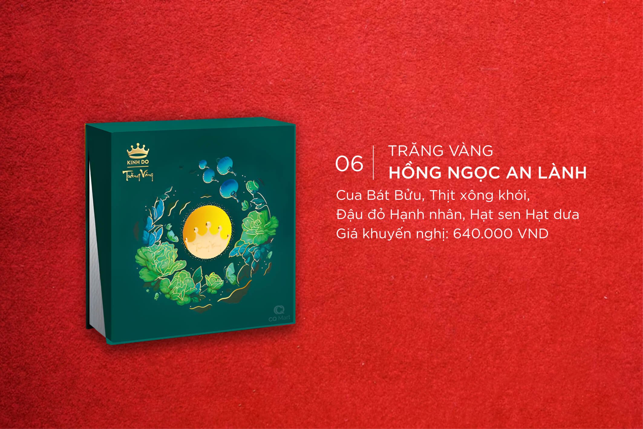 Bánh Trung Thu Kinh Đô Trăng Vàng Hồng Ngọc An Lành Thượng Hạng - Hộp 4 bánh 160g/bánh