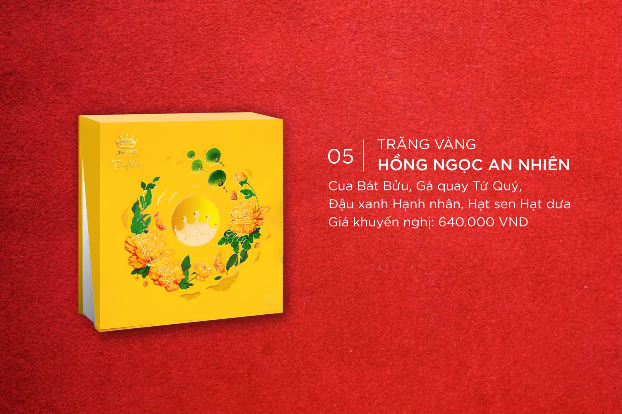 B&aacute;nh Trung Thu Kinh Đ&ocirc; Trăng V&agrave;ng Hồng Ngọc An Nhi&ecirc;n 4 B&aacute;nh Thượng Hạng