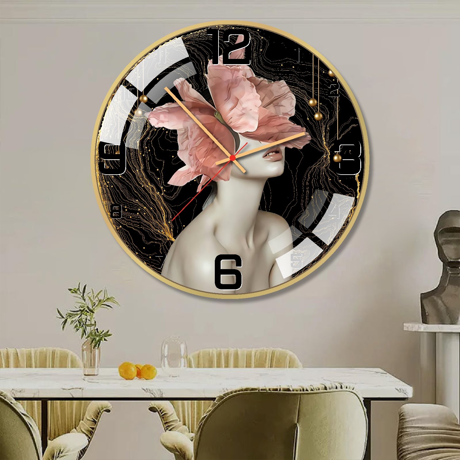 Đồng Hồ Vintage Treo Tường Cô Gái Nghệ Thuật 20