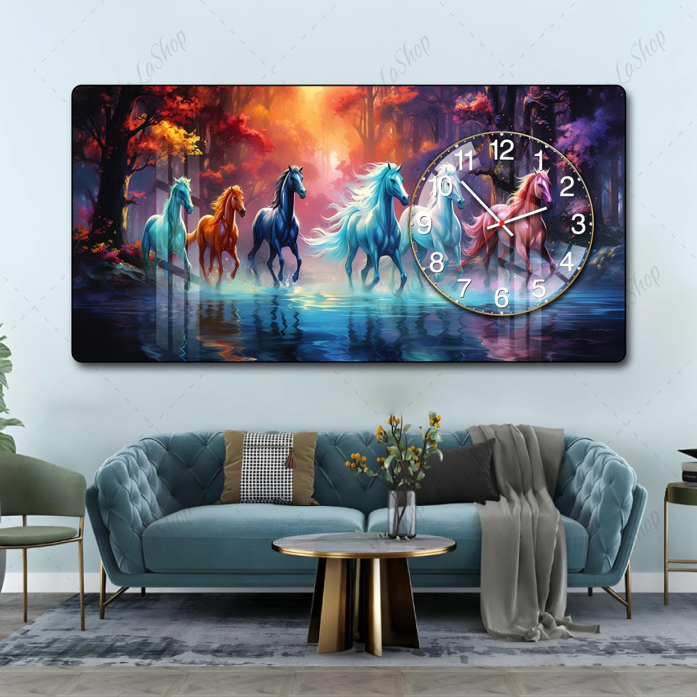 Tranh Đồng Hồ Nổi 3D Mã Đáo Thành Công Lộc Phát