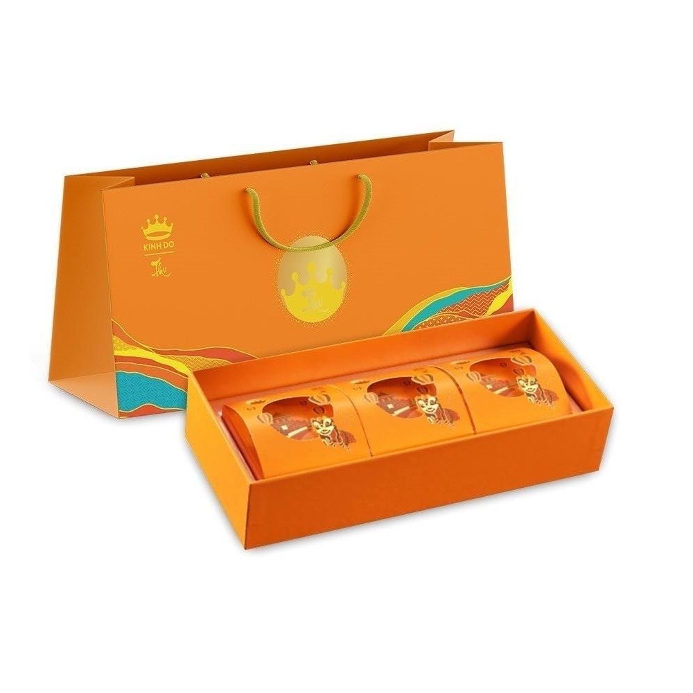 B&aacute;nh trung thu Kinh Đ&ocirc; Lava Trứng Chảy - Hộp 3 b&aacute;nh (LAVA3)