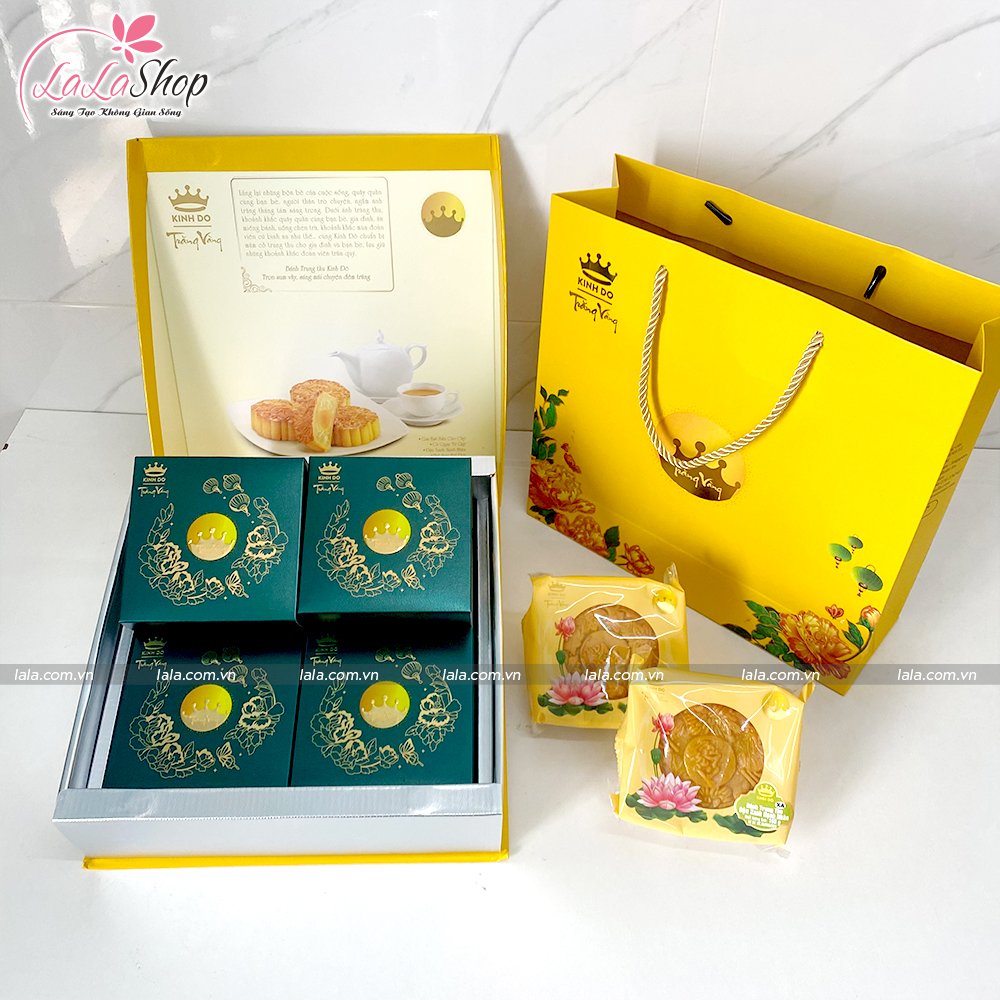 B&aacute;nh Trung Thu Kinh Đ&ocirc; Trăng V&agrave;ng Hồng Ngọc An Nhi&ecirc;n 4 B&aacute;nh Thượng Hạng (HNXD)