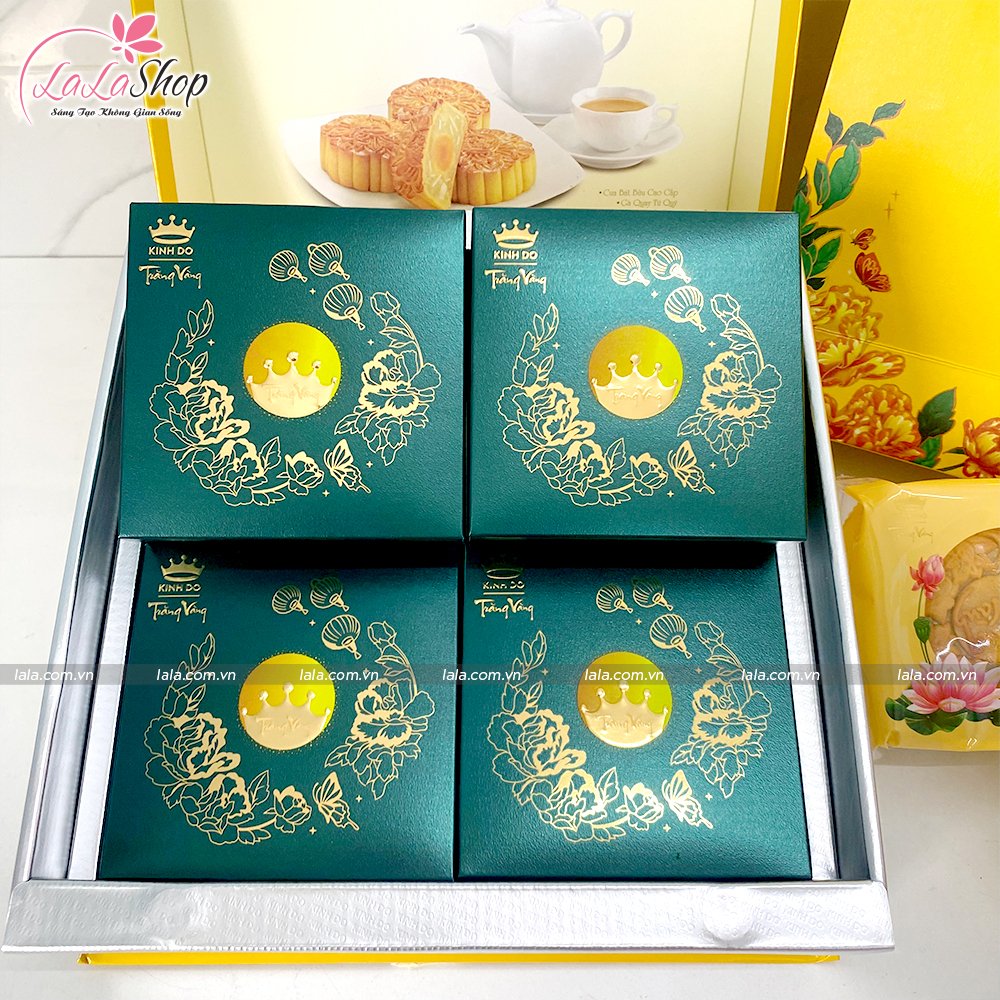 B&aacute;nh Trung Thu Kinh Đ&ocirc; Trăng V&agrave;ng Hồng Ngọc An Nhi&ecirc;n 4 B&aacute;nh Thượng Hạng (HNXD)