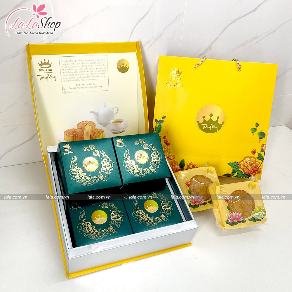 B&aacute;nh Trung Thu Kinh Đ&ocirc; Trăng V&agrave;ng Hồng Ngọc An Nhi&ecirc;n 4 B&aacute;nh Thượng Hạng (HNXD)