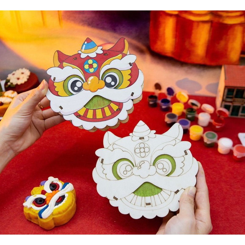 Lồng Đ&egrave;n Trung Thu Bằng Gỗ Chu L&acirc;n Nguyệt Quang C&oacute; Đ&egrave;n