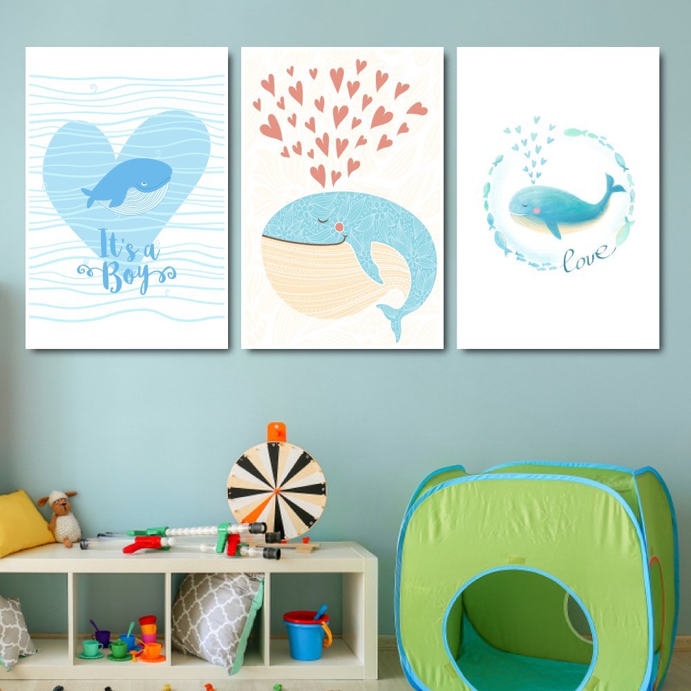 Tranh treo tường những chú cá voi dễ thương