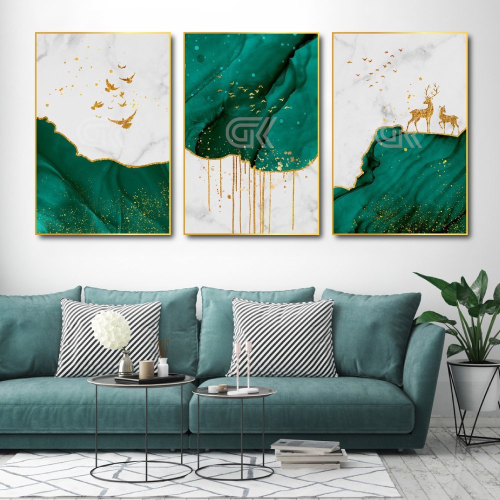 Tranh Treo Tường Hươu V&agrave;ng Nghệ Thuật