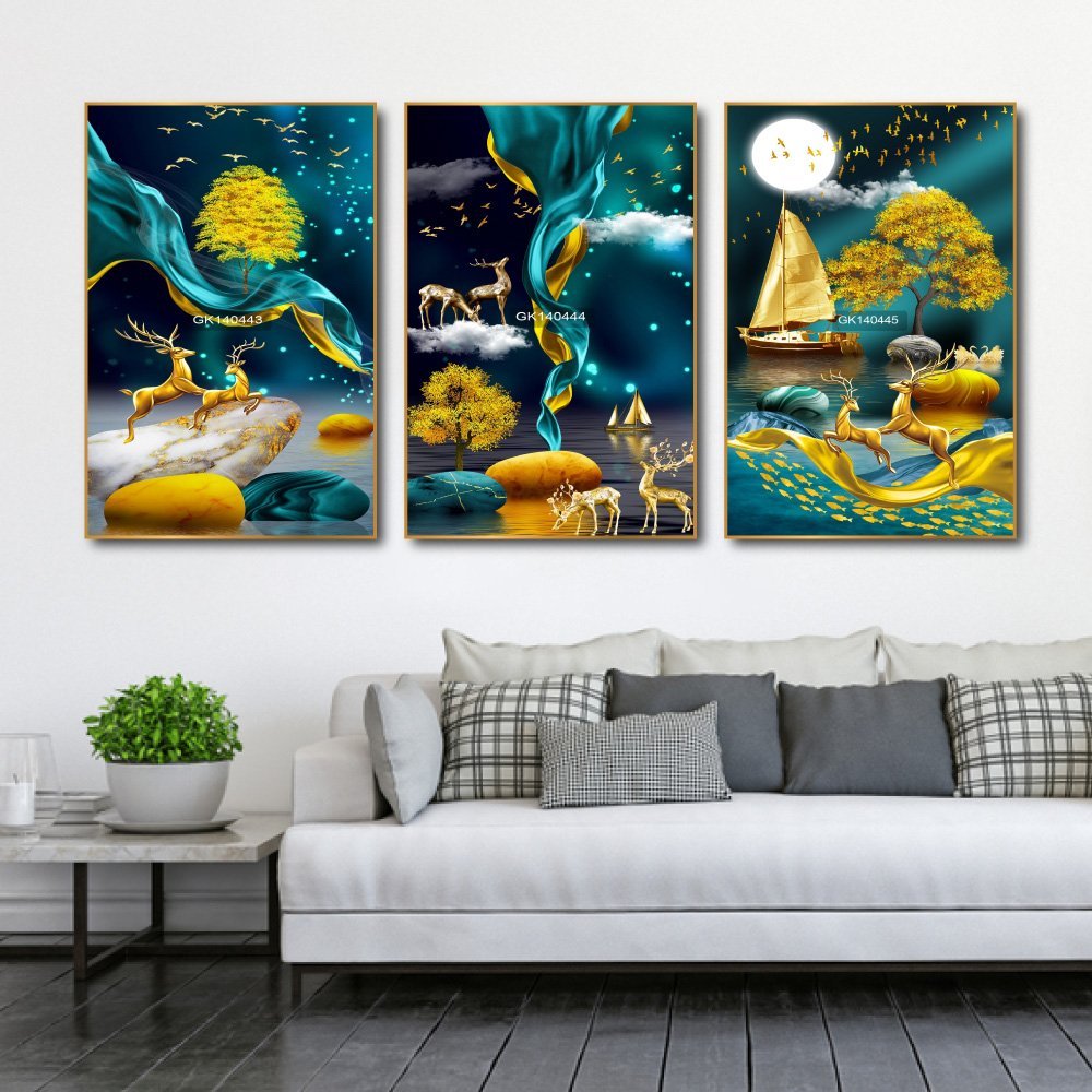 Tranh Treo Tường Hươu V&agrave;ng Nghệ Thuật