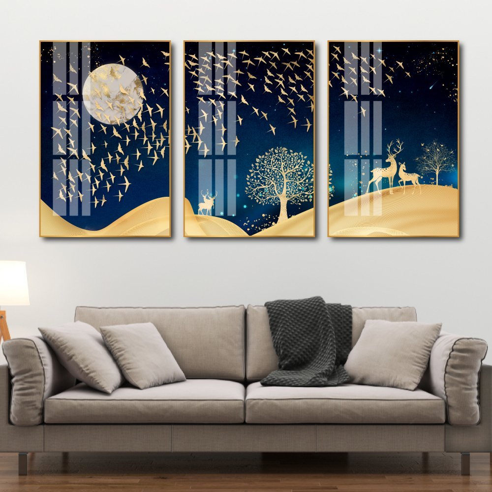 Tranh Treo Tường Hươu V&agrave;ng Nghệ Thuật