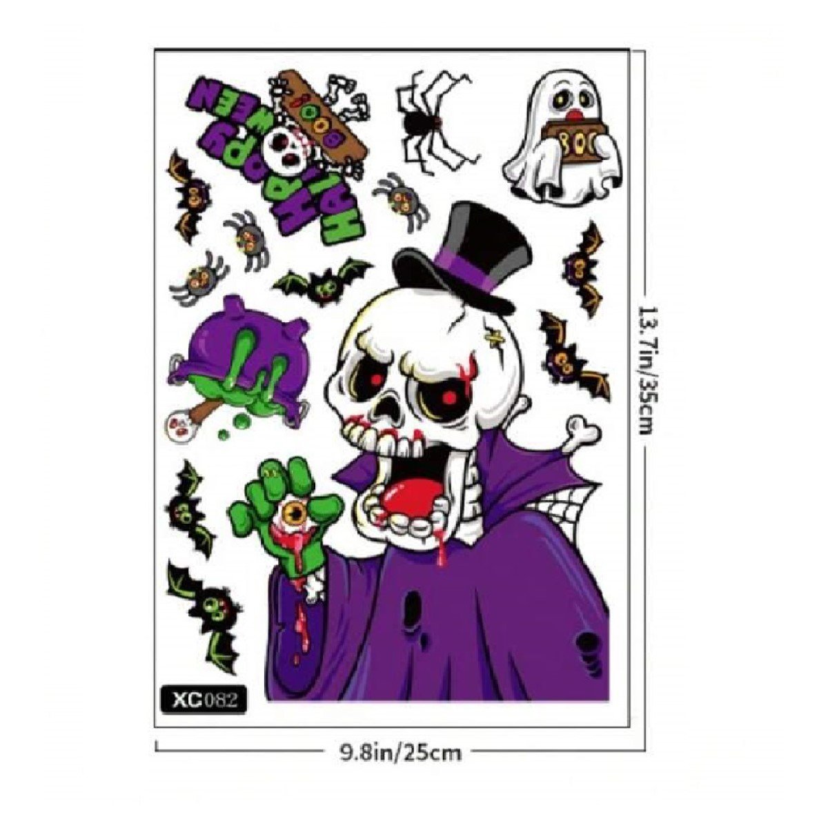 Decal 2 Mặt Trang Trí Halloween Chuyên Dán Kính size 25x35cm