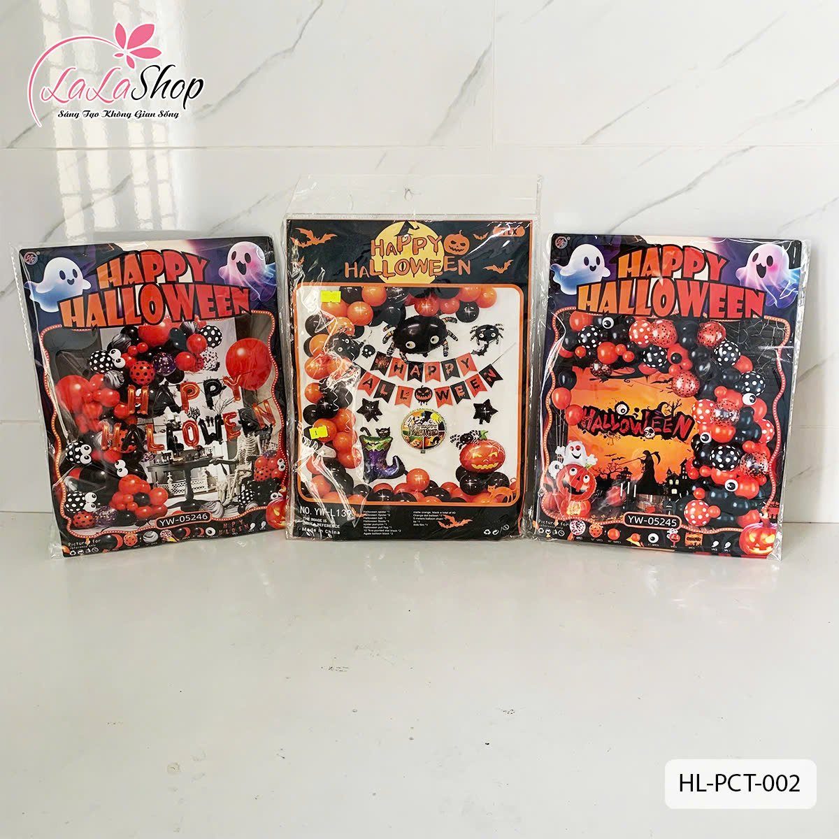 Sét Bong Bóng Trang Trí Halloween Bí Ngô Và Các Họa Tiết Đa Dạng