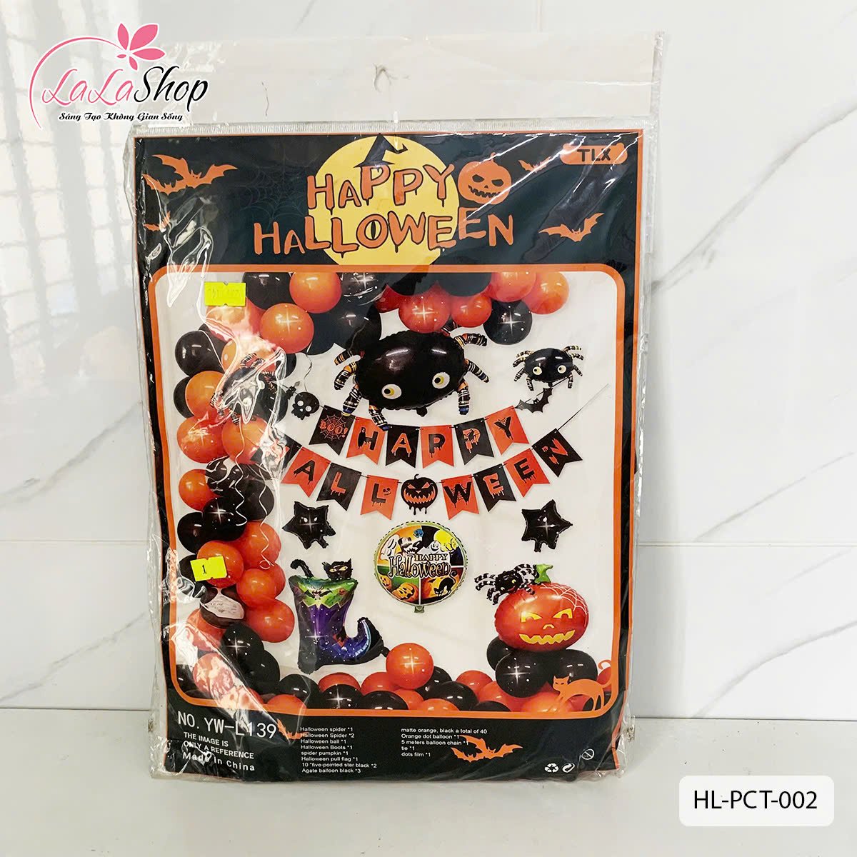 Sét Bong Bóng Trang Trí Halloween Bí Ngô Và Các Họa Tiết Đa Dạng