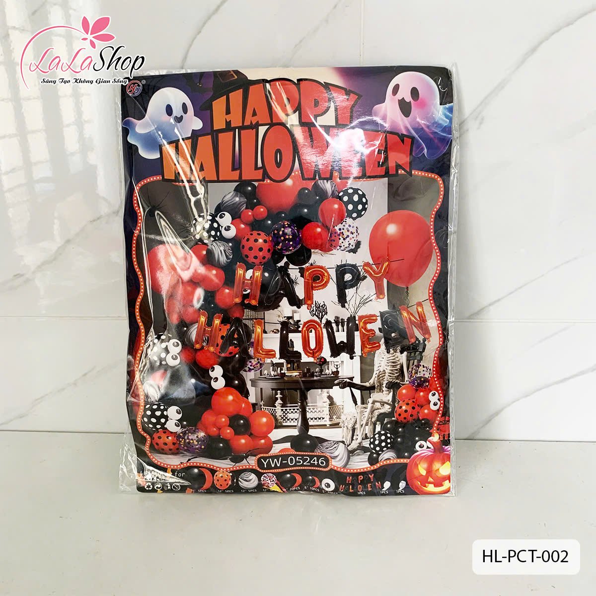 Sét Bong Bóng Trang Trí Halloween Bí Ngô Và Các Họa Tiết Đa Dạng