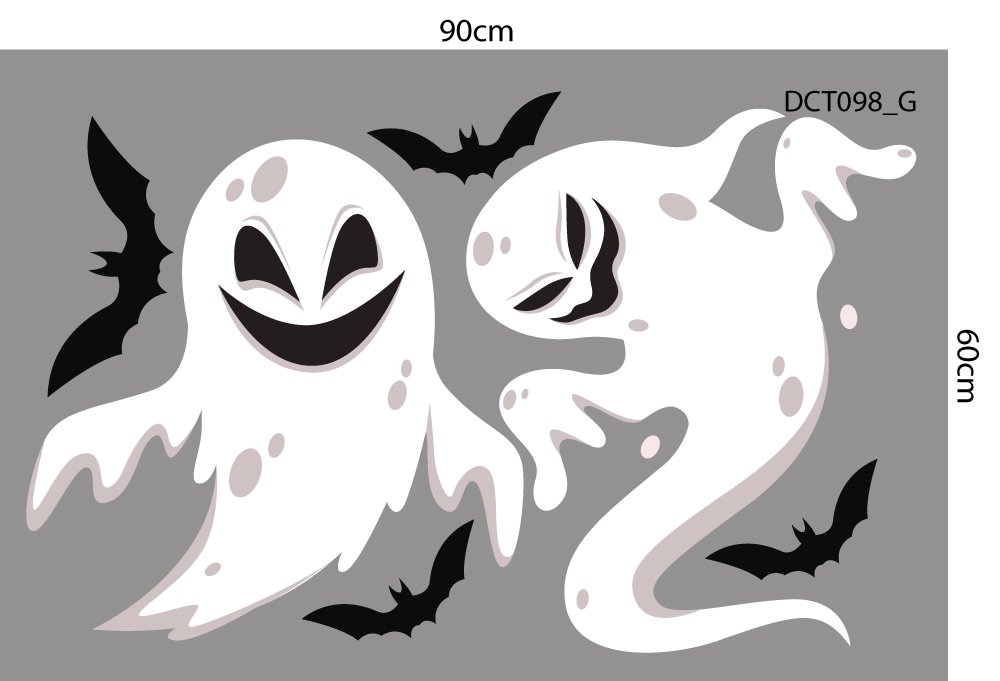 Combo Decal Trang Trí Halloween Bí Ngô Và Những Người Bạn Bí Ẩn