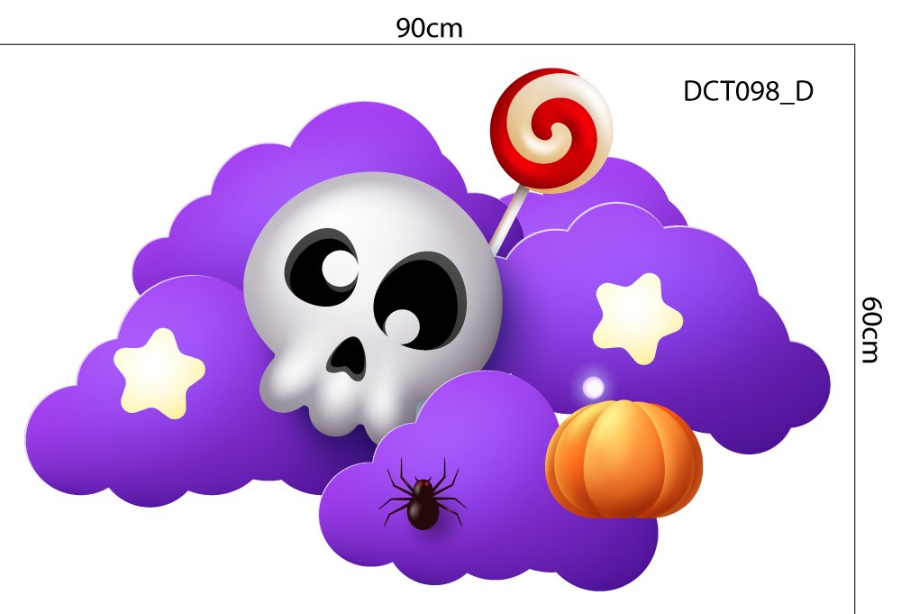 Combo Decal Trang Trí Halloween Bí Ngô Và Những Người Bạn Bí Ẩn