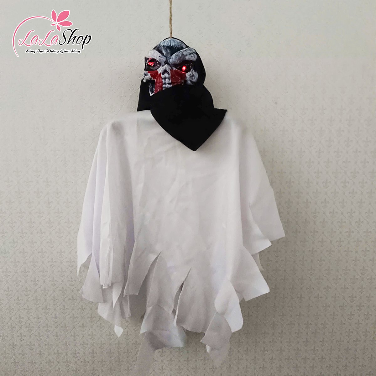 Đồ treo trang trí Halloween Bóng Ma Đáng Sợ Có Đèn Led Và Tiếng Cười