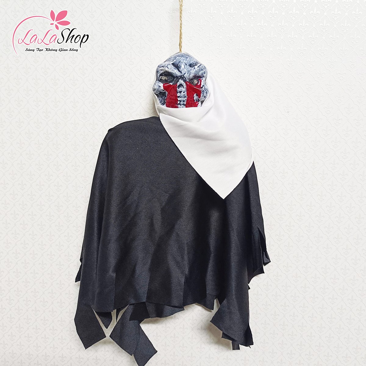 Đồ treo trang trí Halloween Bóng Ma Đáng Sợ Có Đèn Led Và Tiếng Cười