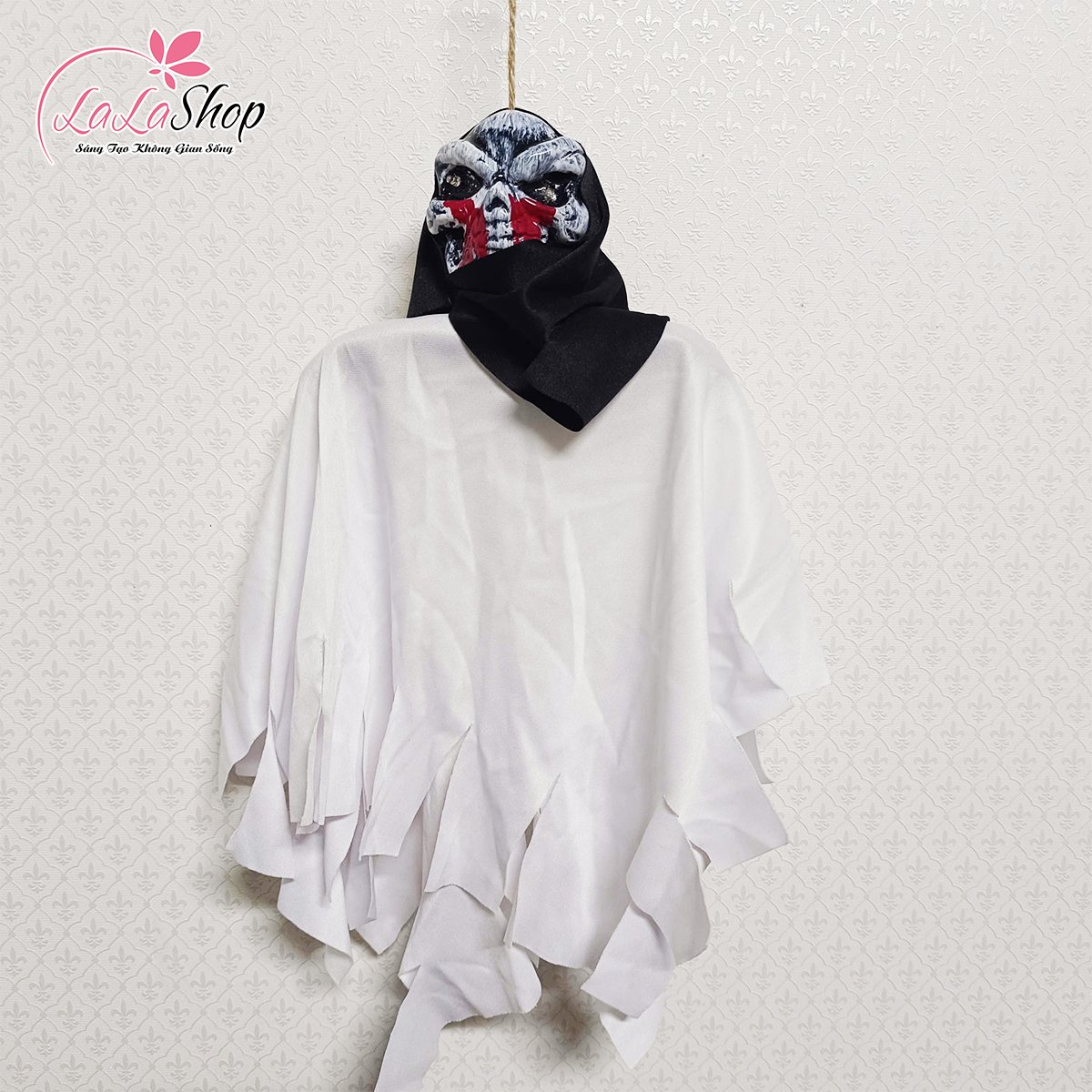 Đồ treo trang trí Halloween Bóng Ma Đáng Sợ Có Đèn Led Và Tiếng Cười