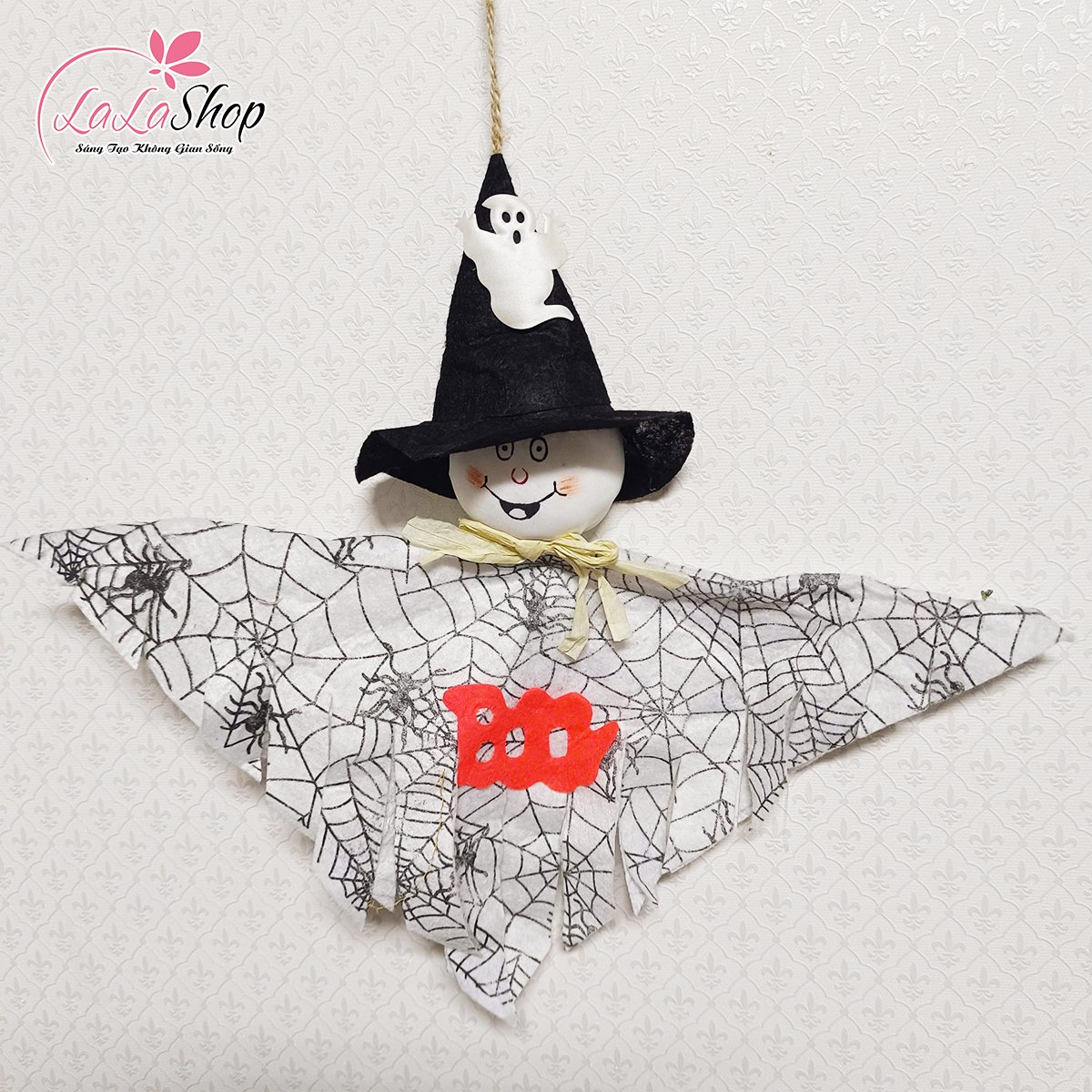 Đồ treo trang trí Halloween Bóng Ma Đội Nón Phù Thủy Vui Nhộn