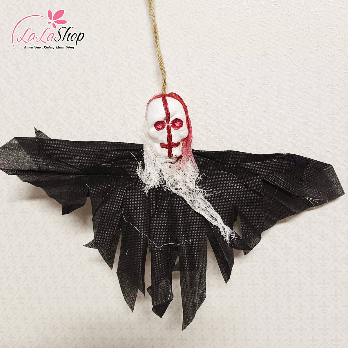 Đồ treo trang trí Halloween Ma Đầu Lâu Cánh Dơi Đáng Sợ