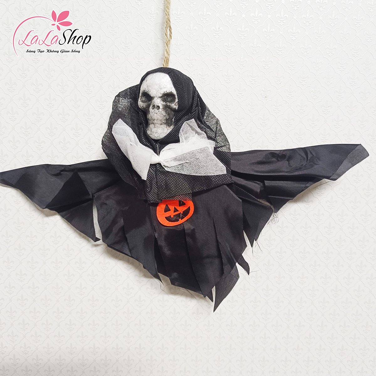Đồ treo trang trí Halloween Ma Đầu Lâu Cánh Dơi Đáng Sợ