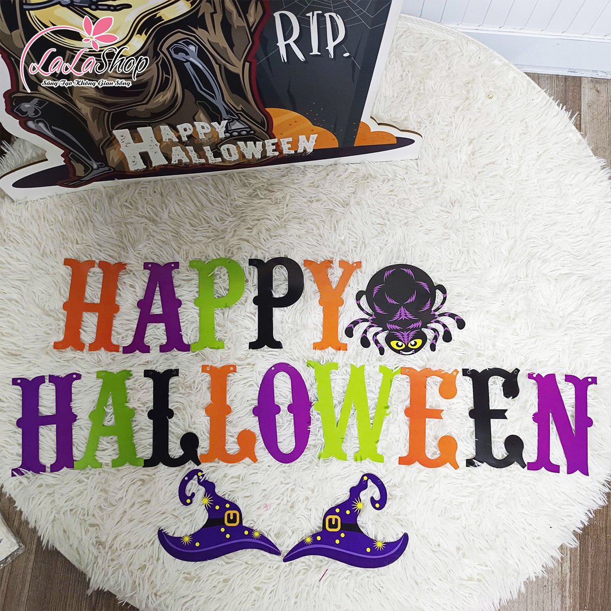 Đồ treo trang trí Halloween Set Dây Treo Chữ Happy Halloween