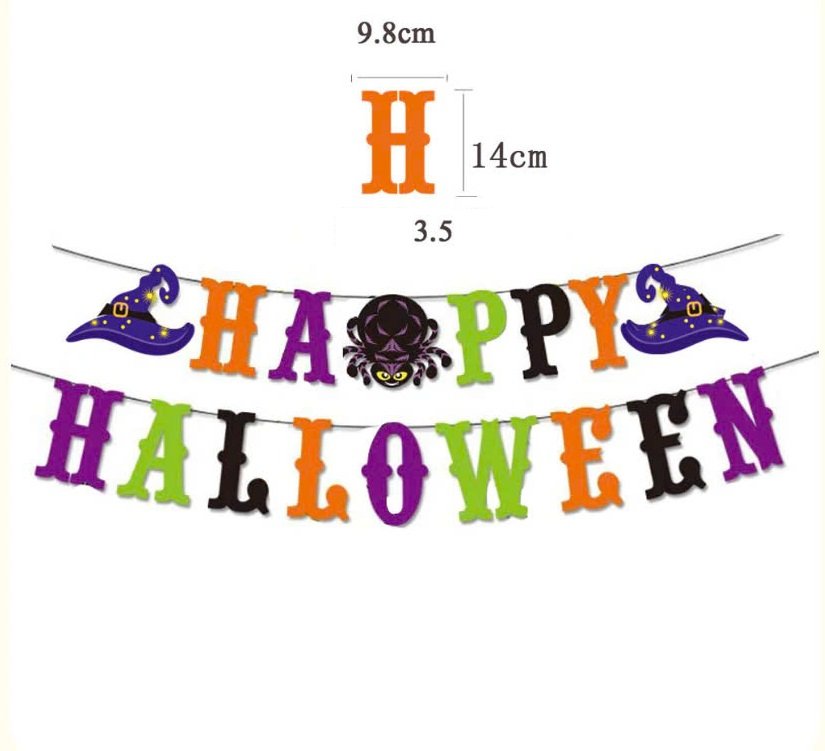 Đồ treo trang trí Halloween Set Dây Treo Chữ Happy Halloween